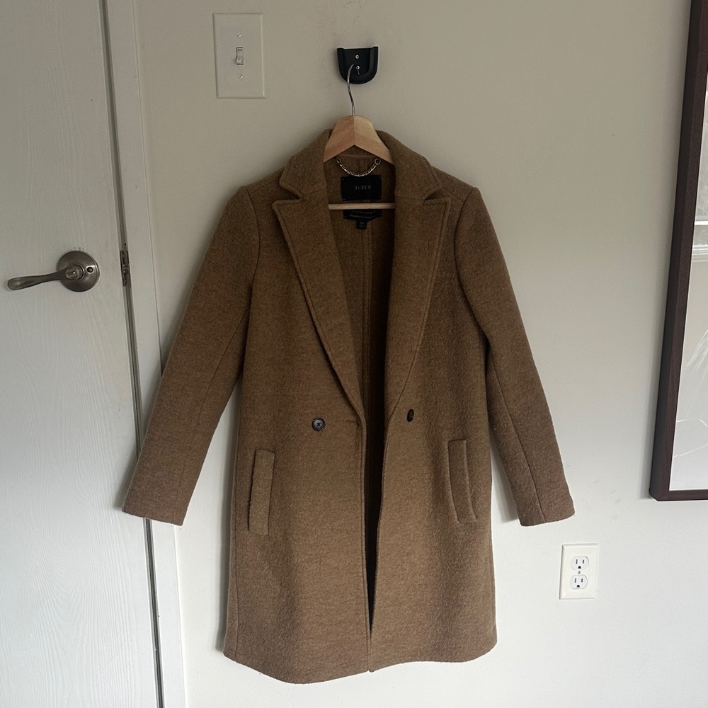 J. Crew Tan Italian booked Wool Trench Coat Xs 00